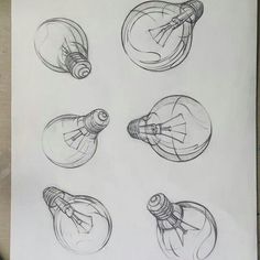 pencil drawings of light bulbs on paper with pen and ink drawing techniques for beginners