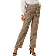 These trousers are essential for dressing up or down. Lightweight fabric, covered in a plaid pattern, shapes these trendy trousers with a high-rise fit. How it is a bit high waist and how it gathers at the waist adding shape to the body. You may love everything about these trousers, from their regular fit to the elastic high-waist, which could double as a hiding mechanism for women with love-handles. Style these trousers with a crop top and heels for the ultimate look. Occasion: Shopping, Social