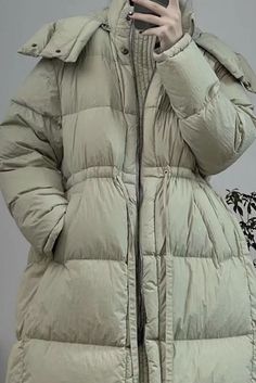 Plus Size-Winter Fashion White Duck Down Long Down Jacket Material: White Duck Down. Nylon Collar: Stand collar Length: Size 4XL measures 39.37" from shoulder to hem Pattern: Solid Color Highlight: Single Breasted. Zipper Season: Winter Winter Nylon Parka With Long Sleeves, Winter Beige Nylon Outerwear, Beige Nylon Winter Outerwear, Winter Nylon Outerwear, Khaki Long Sleeve Winter Puffer Jacket, Casual Khaki Winter Puffer Jacket, Casual Khaki Puffer Jacket For Winter, Winter Beige Nylon Puffer Jacket, Beige Nylon Winter Puffer Jacket