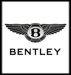 the bentley logo is shown in black and white