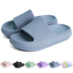 PRICES MAY VARY. 【Buying Tips】The soft EVA material will shrink in high temperature and long time sun exposure. Please do not expose the slippers to the hot sun for a long time to prolong the durability. If you have any questions, we are always here to help. 【Soft Comfort】 Crafted from premium EVA material, Kids Cloud Slides offer a feather-light feel that's both plush and easy to clean. Odor-free and quick-drying, ensuring your little one's feet stay fresh and comfortable. 【Safety First】Enginee Shower Sandals, Cloud Slides, Slip On Slippers, Pool Shoes, Summer Slippers, Girls Bathroom, Walking On Clouds, Sun Exposure, Stay Fresh