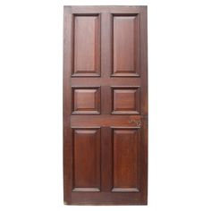 an old wooden door on a white background