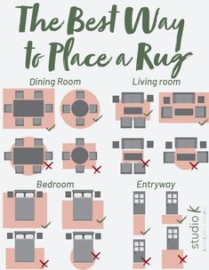 the best way to place a rug in your living room is with pictures and instructions