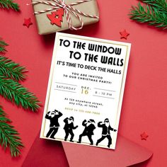 Work Christmas Party Invitations, Funny Christmas Invitations, Christmas Party Invite, Funny Dancing, Dancing Santa, Christmas Party Invitation Template, Work Christmas Party