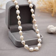 * This product has different variants, can be purchased individually if desired. Please select some product options before adding this product to your cart. Vintage Baroque Pearl Matching Necklace, Bracelet & Earrings Set Celebrate your love for all things vintage with this handmade baroque pearl matching set. Each shimmering white cultured pearl features a unique shape, making these pearls a true treasure from the sea to cherish. Shiny, rich yellow gold plated spacer beads interplay with the pe Pearl Charm Necklace, Pearl Necklace Vintage, Pearl Jewelry Sets, Baroque Pearl Necklace, Bracelet Earring Set, Antique Inspiration, Pearl Set, Pearl Gemstone, Pearl Charms