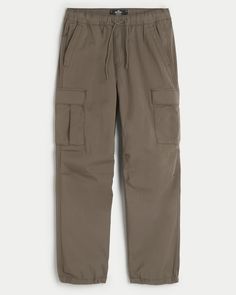 Men's Loose Cargo Parachute Pants | Men's Clearance | HollisterCo.com Parachute Pants Mens, Cargo Parachute Pants, Men's Bottoms, Pocket Bag, Twill Fabric, Mens Bottom, Cargo Pants, Drawstring Waist