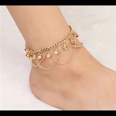 Gold Anklet Diy Anklets, Anklet Ideas, Tassel Anklet, Aesthetic Wear, Butterfly Anklet, Foot Chain, Wholesale Jewelry Supplies, Bracelets For Sale, Foot Bracelet