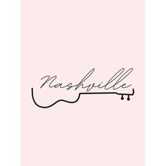 the word nashville written in cursive writing on a pink background with black ink