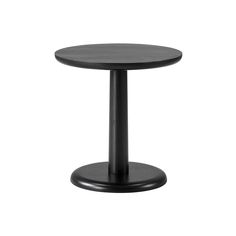 a black round table on a white background