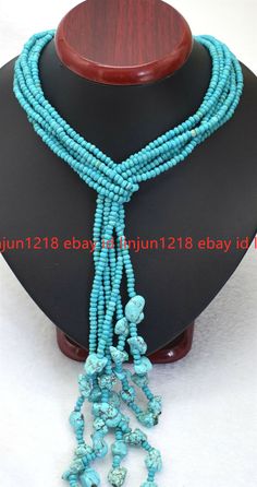 Store Categories Store Categories Other New Long Beautiful 3 Strands Natural 2x4mm Faceted Blue Turquoise Necklace 50" Product Description Product Description size(Appro   2x4mm Quantity:   1Strands length:   50" Clasp: . Shipping & Handling: Normally delivery time is about 15-30 working days. To get the shipping discount and invoice, Just simply wait until all of the auctions have ended, and complete the checkout from the most recent Email or any auction page after you finish bidding. Payment P Cheap Turquoise Multi-strand Necklace, Elegant Hand-strung Turquoise Beaded Necklaces, Turquoise Long Hand-strung Beaded Necklaces, Hand-strung Blue Turquoise Necklace, Blue Turquoise Necklace, Blue Turquoise Multi-strand Necklace With Polished Beads, Paypal Payment, Blue Turquoise, Fashion Jewelry Necklaces