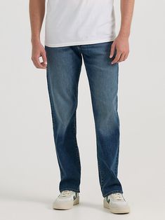 Everyone deserves next level comfort and timeless style, so treat yourself to the Lee® Men's Extreme Motion Relaxed Straight Jean. Designed to move with you all day, this mid-rise jean features a relaxed fit through the seat and thigh, plus performance stretch fabric and an Extreme Flex waistband for easy movement. With classic Lee details, like our 5-pocket styling, branded hardware, and an iconic leather pocket patch, this jean will separate you from the pack and stay looking good. Mens Fashion Jeans, Leather Pocket, Looking Good, Mid Rise Jeans, Jeans Style, Timeless Style, Straight Jeans, Men's Jeans, The Man