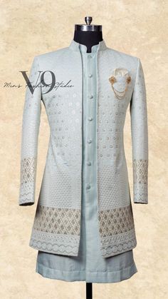 Kurta Designs Men's Latest 2023, Grooms Dress, Garba Choli, Wedding Matching Outfits, India Fashion Men, Indian Wedding Suits Men, Blue Slim Fit Suit, Indian Wedding Clothes For Men, Best Indian Wedding Dresses