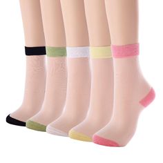 PRICES MAY VARY. Sheer socks for women are made of high-quality polyester and silk,comfortable and breathable,as if you are not wearing anything. Fashion nylon sock are elastic,one size fits most women and girls.Each set contains a variety of colors and different patterns. Cute sheer ankle socks make women or girls feet look very sexy and eye-catching.Pure sheer socks are perfect for women and girls and are easy to match with different styles of clothing and shoes. Mesh see through socks are ver Nylon Socks, Mesh Socks, Sheer Socks, Lace Socks, Socks For Women, Crew Sock, Travel Work, Long Socks, Socks And Hosiery