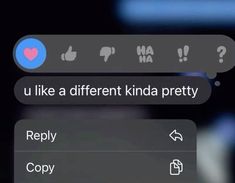 two text messages are being displayed on an iphone's screen, with the caption that reads u like a different kinda pretty