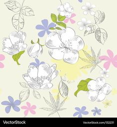 a floral background with flowers and leaves