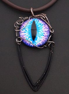 Halloween pendant / Dragon Eye pendant / wire wrapped / Halloween Pendant, Funky Hats, Dragon Eye, Wrapped Pendant, Funky Jewelry, Buy Handmade, Support Handmade, Wire Wrapped Pendant, Handmade Accessories