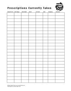 a printable sign up sheet for prescriptions