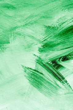 an abstract painting with green and white colors