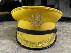 United States US Army HAT Military Officer Uniform Cap Hand Embroidered Gift For Him / Her Buy With Confident Satisfaction Guaranteed Embroidered Gold Cap Hat, Gold Embroidered Cap Hat, Gold Embroidered Cap, Fitted Gold Cap, Gold Fitted Cap, Officer Uniform, Hand Embroidered Gifts, Military Memorabilia, Army Hat