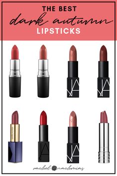 Lipstick For Deep Autumn, Lipstick For Dark Autumn, Deep Autumn Makeup Lipsticks, Lipsticks For Autumn, Deep Autumn Classic Style, Nail Colors For Deep Autumn, Lipstick Deep Autumn, Lipstick Dark Autumn, Makeup For Dark Autumn Skin Tones