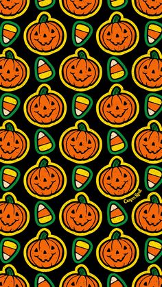 halloween pumpkins and jack - o'- lanterns on black fabric by the yard