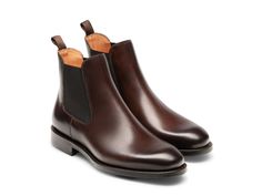 The Julia is a sleek Chelsea boot that features a low heel and pull-tab for ease. Designed to be a closet staple, this ankle boot complements every look all year round. Office Chelsea Ankle Boots With Reinforced Heel, Classic Ankle Chelsea Boots In Calf Leather, Classic Ankle-high Chelsea Boots For Formal Occasions, Elegant Brown Chelsea Boots For Work, Modern Almond Toe Chelsea Boots For Work, Elegant Brown Chelsea Boots For Workwear, Ankle-high Calf Leather Chelsea Boots For Formal Occasions, Elegant Business Chelsea Boots, Elegant Ankle-high Chelsea Boots For Business