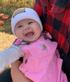 Baby smiles #carhartt #beanies #reeceleigh Pink Carhartt Beanie Outfit, Country Baby Girl Outfits, Baby Carhartt Outfit, Carhartt Baby Outfits, Western Baby Pictures, Baby Girl Carhartt Outfits, Newborn Carhartt Hat, Carhartt Baby Girl