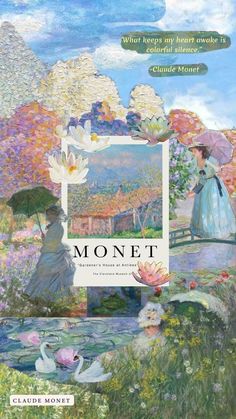 the cover of monet, featuring a woman with an umbrella