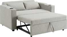 a small couch with a pull out bed attached to the armrests and back rest