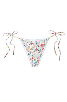 Our new Florence bikini features an intricate custom floral print on smooth and stretchy fabric. Lace trim laid around the edges of this suit creates a subtle texture that compliments the print. This adjustable bikini is closed with a tie on each side. DESCRIPTION Tie Closure Moderate Coverage Model is wearing a Medium Bottom Fully Lined 80% nylon, 20% spandex Available in sizes XS-XL Sunscreen Oil, Cute Swimsuits, Subtle Textures, High Cut, Florence, Lace Trim, Floral Print, Floral Prints, Sparkle