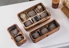 🕰️ Discover the perfect harmony of style and function with our exquisitely handcrafted Wooden Watch Boxes. Designed to keep your cherished timepieces organized and on display, these unique boxes are an essential addition to any watch enthusiast's collection.  Elevate Your Watch Collection with Our Handcrafted Wooden Watch Boxes! 🎨💼 Personalization at its Finest Choose elegance that resonates with you. Our watch boxes feature optional glass or wood lids, exuding sophistication. Add a personal Modern Handmade Watch Accessories As Gift, Handmade Modern Watch Accessories As Gift, Wood Lids, Personalized Watch Box, Wood Watch Box, Wooden Watch Box, Wooden Man, Watch Organizer, Handmade Watch