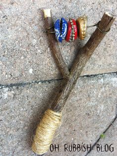 three bracelets tied together on top of a tree branch with the words oh rubbish blog written below them