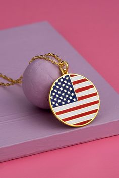 14k 18k 10k Gold American Flag Pendant Necklace, Country Patriotic Necklace Pendant, Red White Blue USA Citizen Necklace FEATURES * Solid Gold (real gold, not gold plated or gold filled material) * Gold Karat: 10K (417) - 14K (585) - 18K (750) (optional) * Pendant Height: 0.79 Inches (2.00 cm) * Pendant Width: 0.79 Inches (2.00 cm) * Available Gold Color: Yellow gold, rose gold and white gold (optional) * Necklace length: 14-16-18-20-22-24 inches Wholesale requests are welcome. Our gold necklace Red Tarnish Resistant Necklace As Gift, Red Tarnish Resistant Necklace For Gift, Red Tarnish-resistant Pendant Jewelry, Red Gold Plated Necklace, Red 14k Gold Pendant Necklaces, Red Patriotic Jewelry For Independence Day, Red Gold-plated Tarnish-resistant Necklace, Red Medallion Necklace For Gift, Red Tarnish-resistant Gold-plated Necklace