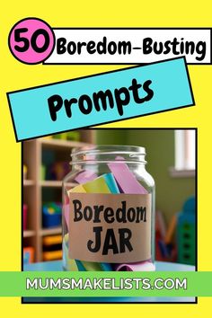 Not every day can be filled with outtings and trips, sometimes you just need to be at home with the kids and that is often when kids feel bored. So head them off at the pass by creating a fun-filled boredom busting boredom jar with chits of paper that each have a boredom buster activity or idea on. Then when kids are bored they can dip into the jar and pick out an idea for an activity to do that will stop them being bored. Bored Jar Ideas, Boredom Jar, Activity Jar, How To Do Origami, Make A Family Tree, School Holiday Activities, London With Kids