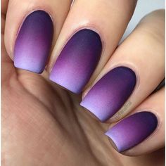 Purple Nail Art, Nails Ombre, Purple Stuff, Matte Nails Design, Purple Nail, Hair Ombre