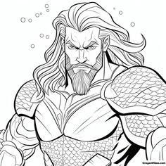 aquaman coloring pages free printable Dc Coloring Pages, Aquaman Comic, Marvel Coloring, Black Manta, Comics Characters, Dc Art, Oreo Recipes