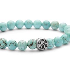 Turquoise-Coloured Stone Bracelet | In stock! | Lucleon Turquoise Stone Bracelet, Mens Bracelet Designs, Natural Turquoise Stone, Bracelets Design, Natural Stone Bracelets, Stone Design, Natural Turquoise, Turquoise Color, Stone Bracelet