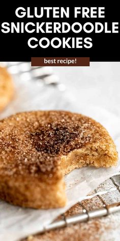 gluten free snickkerdoodle cookies on a baking sheet with text overlay