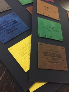 several different types of business cards laid out on top of each other with the words woox behind them