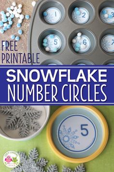 the snowflake number circles are made from cupcakes