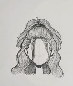 a drawing of a woman's head with long hair