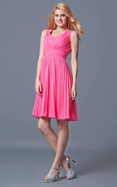 Shop Stunning Sleeveless Pleated Knee Length Chiffon Dress Online. Dorris Wedding offers tons of high quality collections at affordable prices. Free shipping Now! Chiffon Dress, Dresses Online, Knee Length, Chiffon, Free Shipping, High Quality