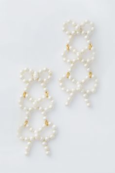 Pearl Leighton Bow Earrings | Tuckernuck Jewelry Chic Pearl Jewelry With Matching Earrings, Chic Pearl Chain Jewelry, Chic Pearl Dangle Jewelry, Chic Pearl Hoop Jewelry, Bow Stacking, Hoco Jewelry, Bright Earrings, Pinterest Predicts, Jewelry Girl