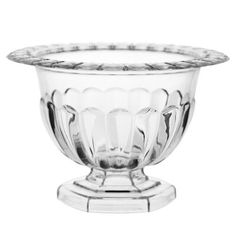 an empty glass bowl on a white background