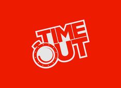 the time out logo on a red background