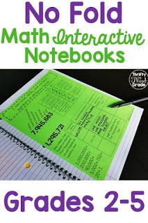 a notebook with the words, no fold math interactive notebooks grade 2 - 5