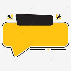 a yellow and black speech bubble with two arrows pointing to each other, cartoon, line png and psd