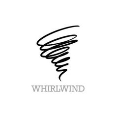 the whirlwind logo is shown in black and white, with an image of a