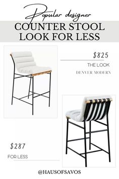 an advertisement for a counter stool with the words counter stool look for less $ 25