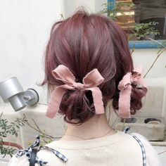 Kawaii Hairstyles Medium Hair, Kawaii Hairstyles Short, Peinados Cute, Hair Ribbons Hairstyles, Cottagecore Hairstyles, Kawaii Hair, Girly Hair, Cute Simple Hairstyles, Cute Hairstyle